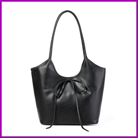 Large Capacity Vintage French Bow Tote Bag Hobo Shoulder Purse Satchel - Picture 1 of 8